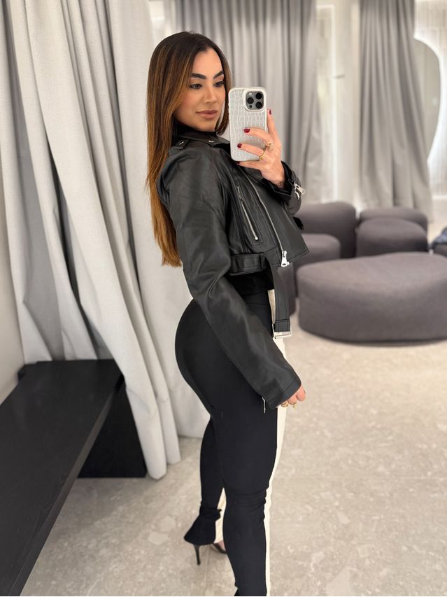 Jaqueta Couro Fake Londres Preto