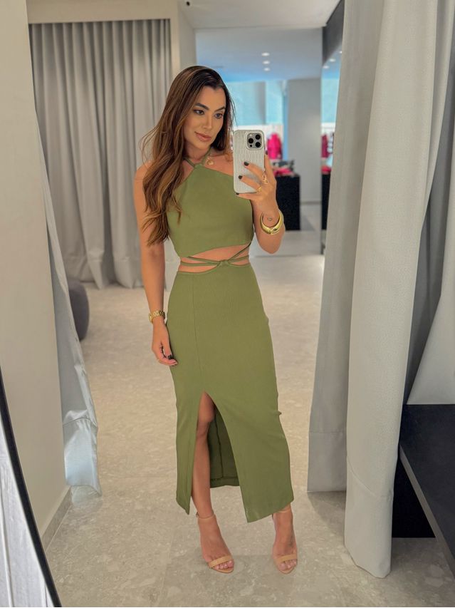 Conjunto Canelado Luara Verde