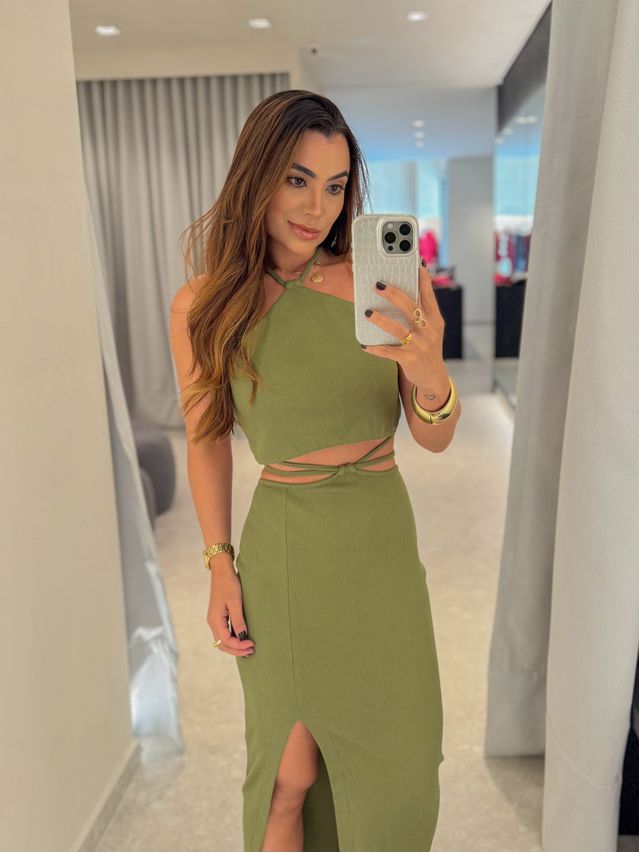 Conjunto Canelado Luara Verde