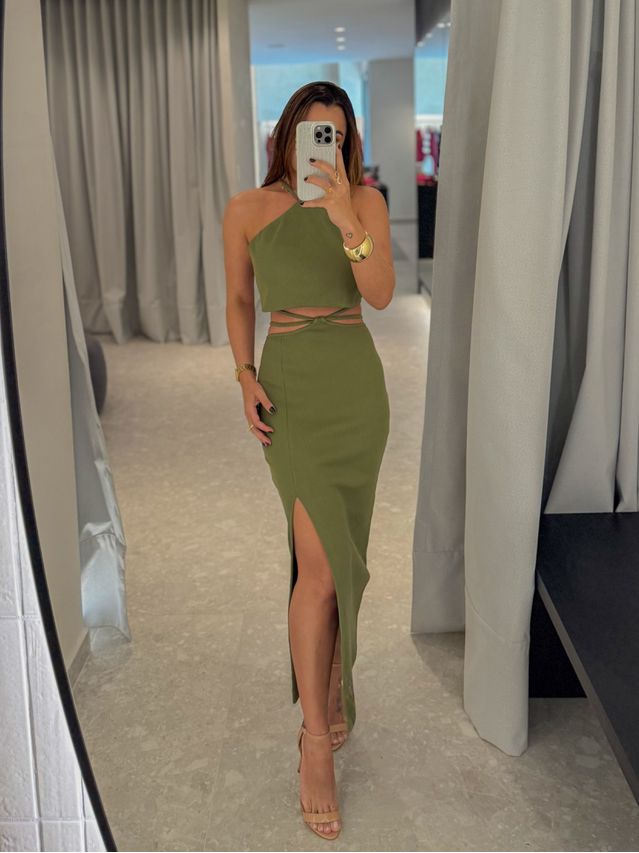 Conjunto Canelado Luara Verde