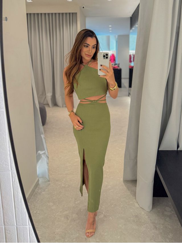 Conjunto Canelado Luara Verde