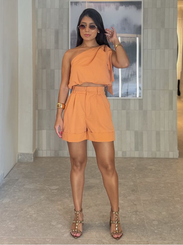 Conjunto Short Argentina Laranja 