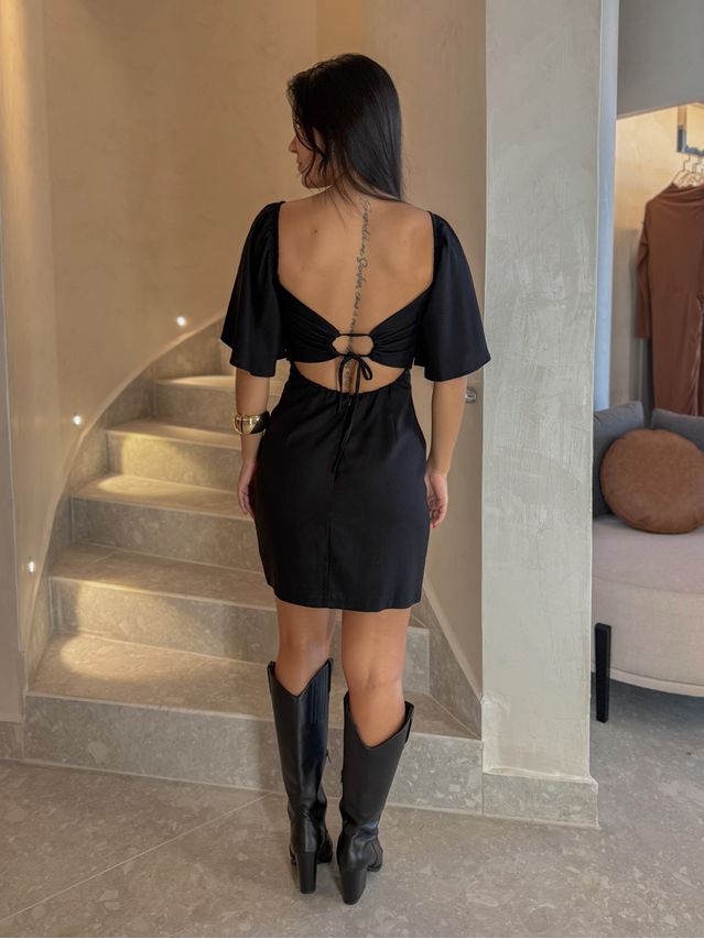 Vestido Manga Joice Preto 