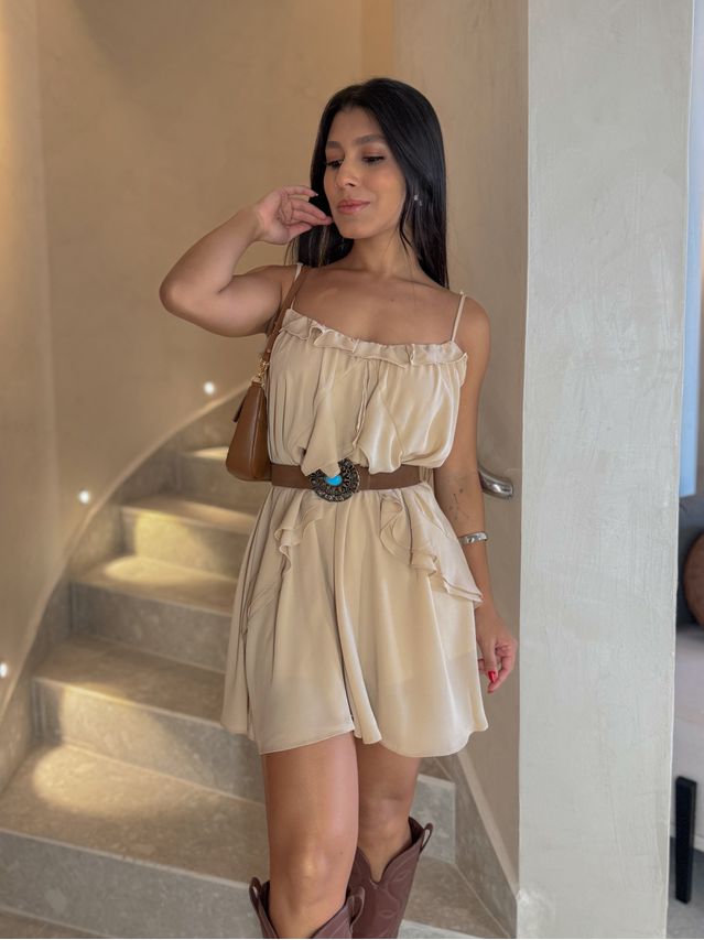 Vestido Bata Carla Areia