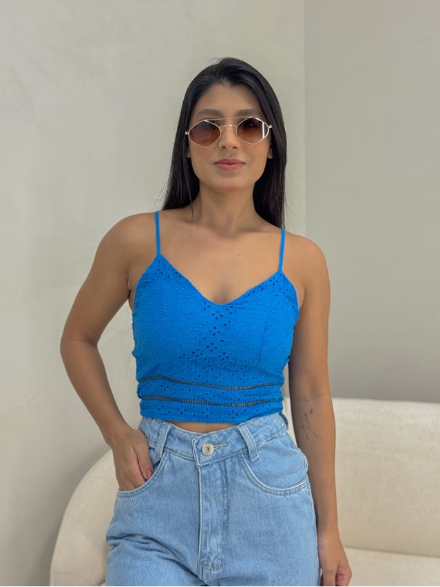 Cropped Laise Mila Azul