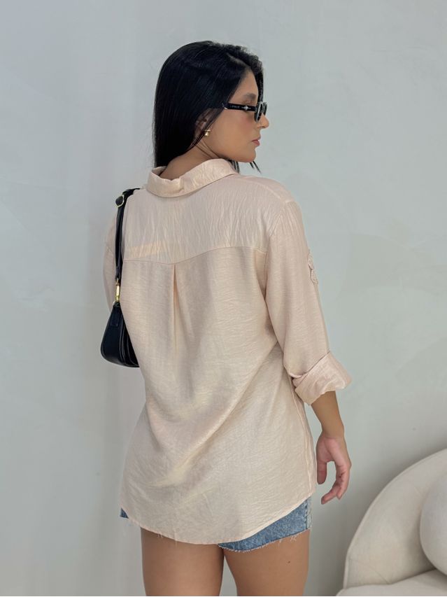 Camisa Bordada Paris Areia 