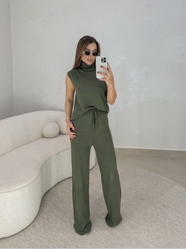 Conjunto Tricot Europa Verde Musgo