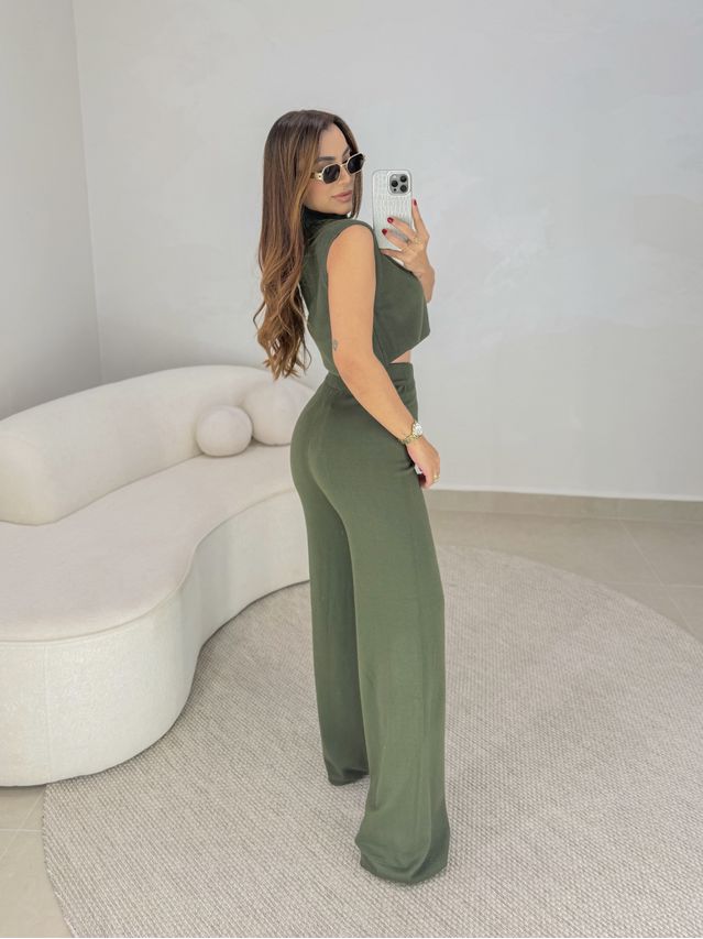 Conjunto Tricot Europa Verde Musgo