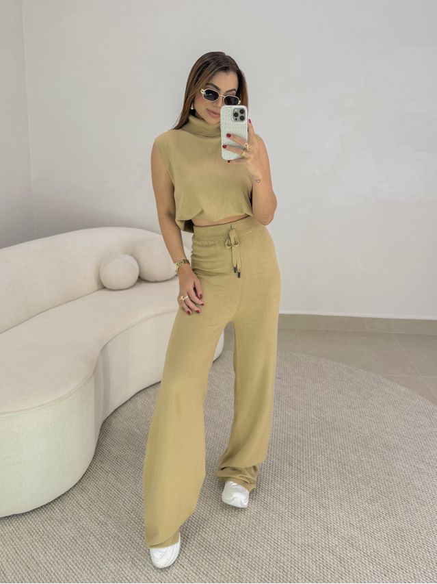 Conjunto Tricot Europa Cáqui