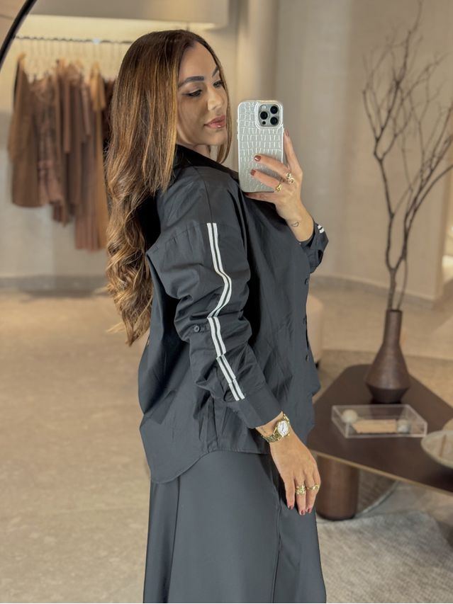 Camisa Listra Tricoline Preto