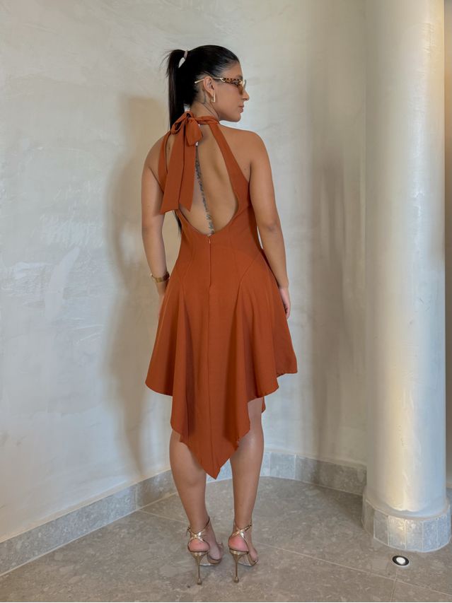 Vestido Midi Maitê Marrom