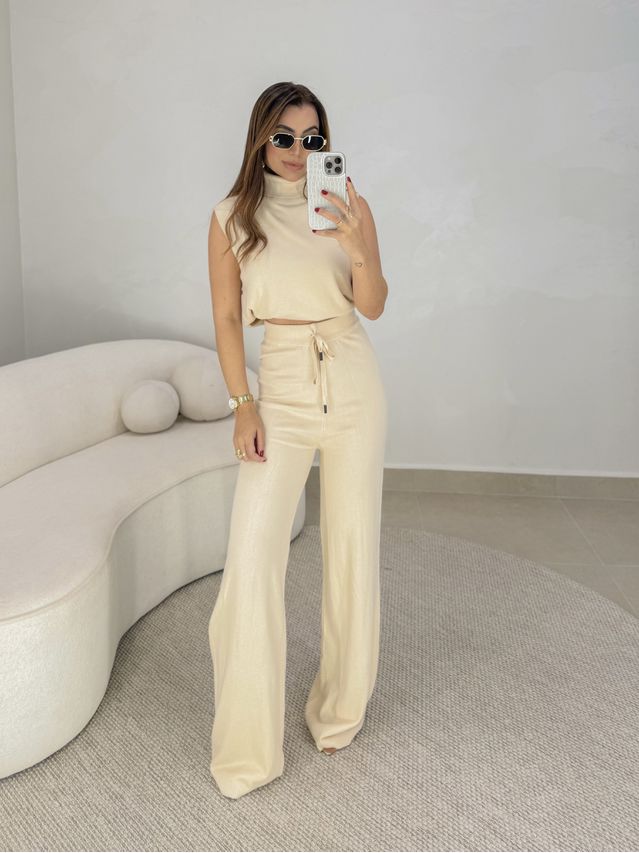 Conjunto Tricot Europa Areia