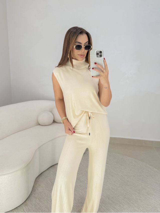 Conjunto Tricot Europa Areia