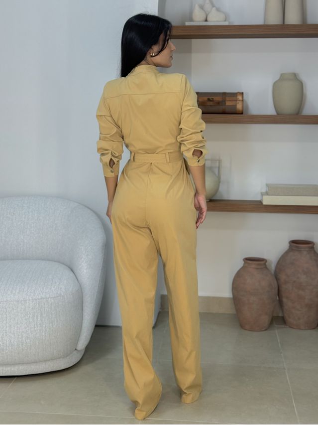 Macacão Manga Longa Aspen Camelo