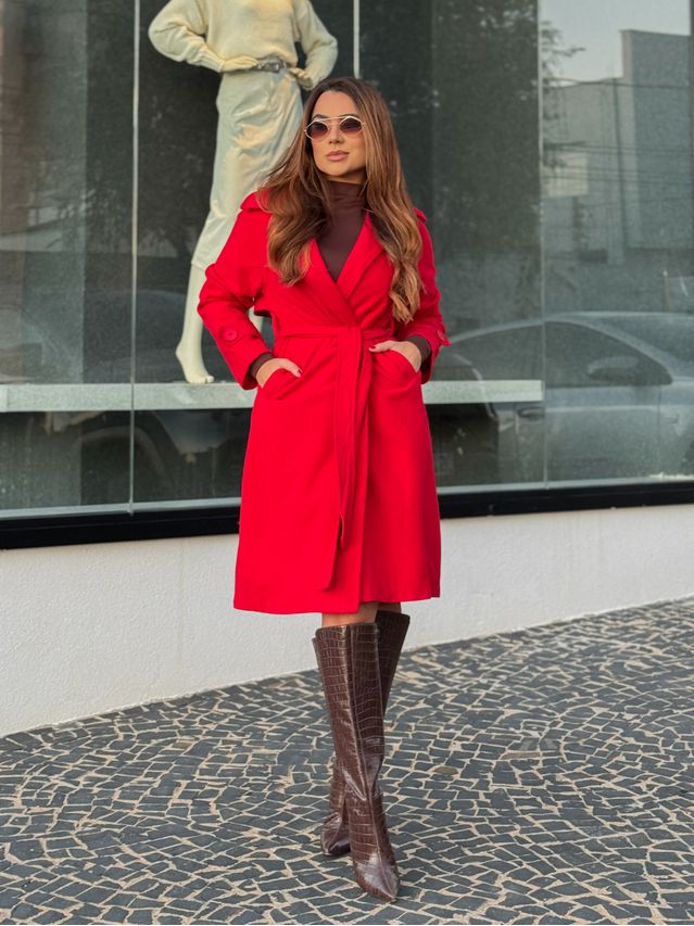 Sobretudo Sibéria Vermelho 