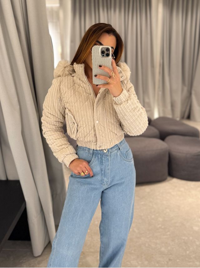 Casaco Pelo Fiorella Areia