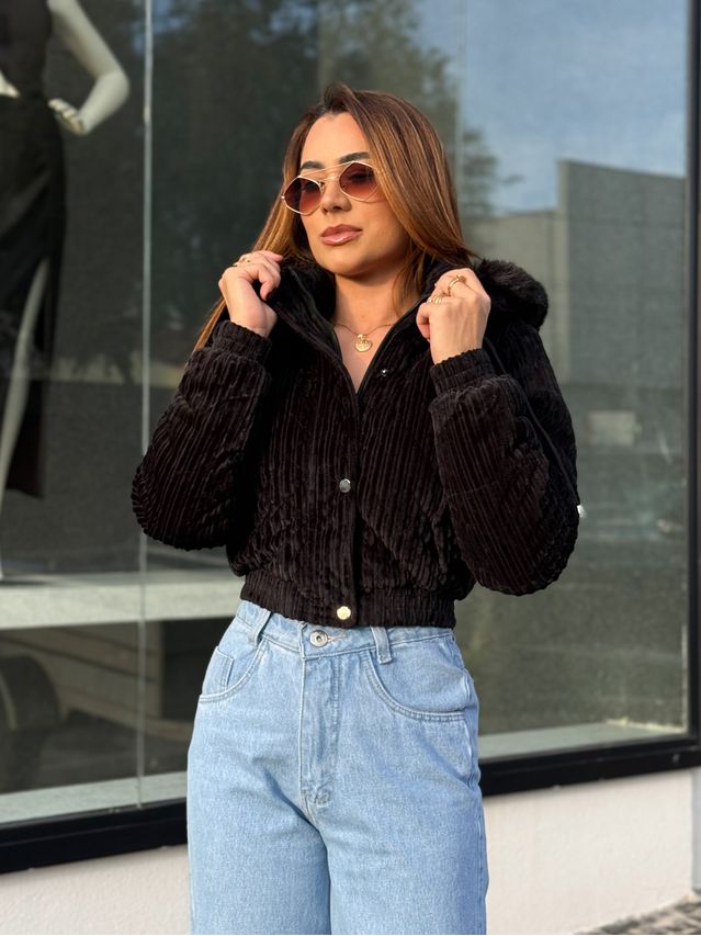 Casaco Pelo Fiorella Preto