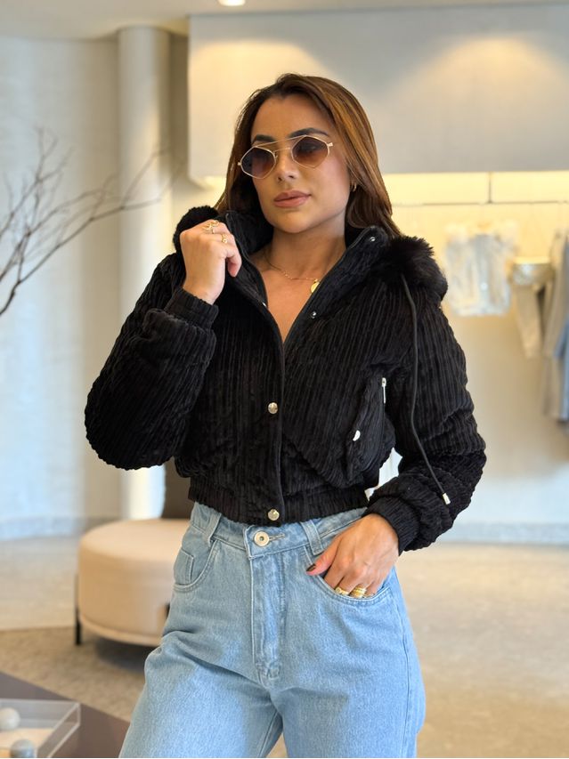 Casaco Pelo Fiorella Preto