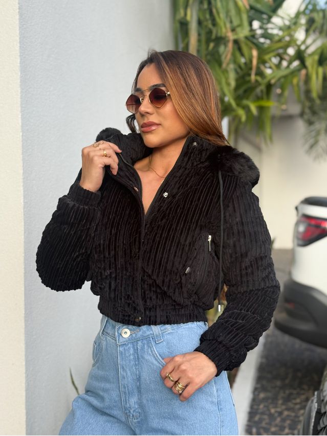 Casaco Pelo Fiorella Preto