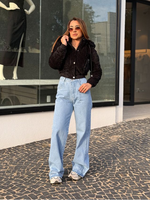 Casaco Pelo Fiorella Preto