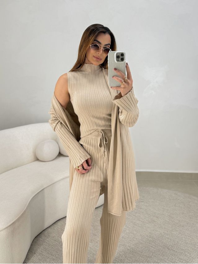 Conjunto 3 peças Gisele Cappuccino