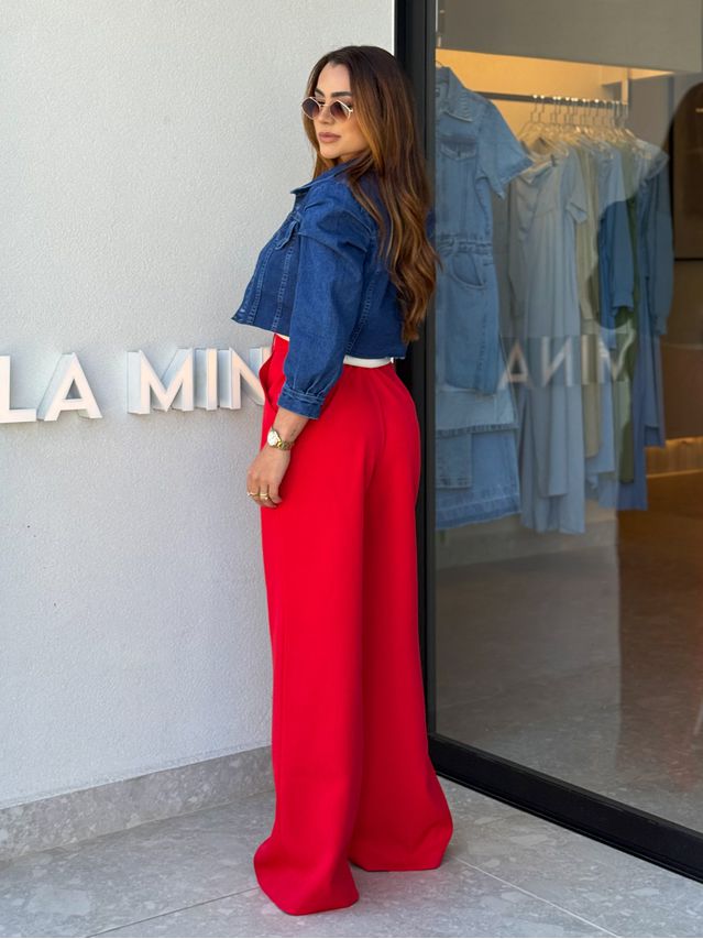 Calça Alfaiataria Maria Vermelha 