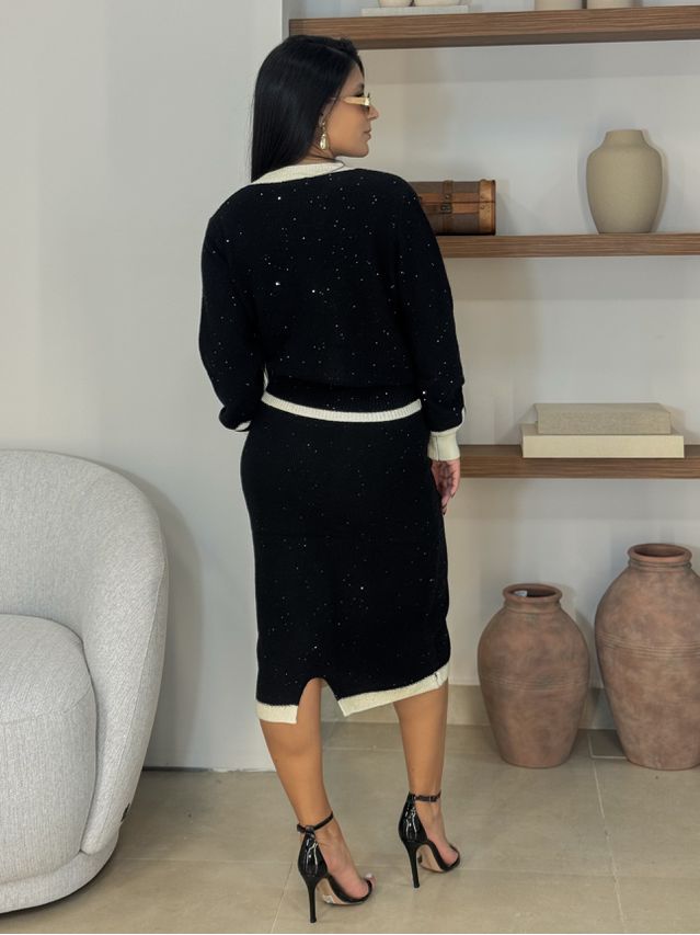 Conjunto Saia Paris Preto 