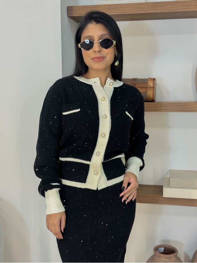 Conjunto Saia Paris Preto 