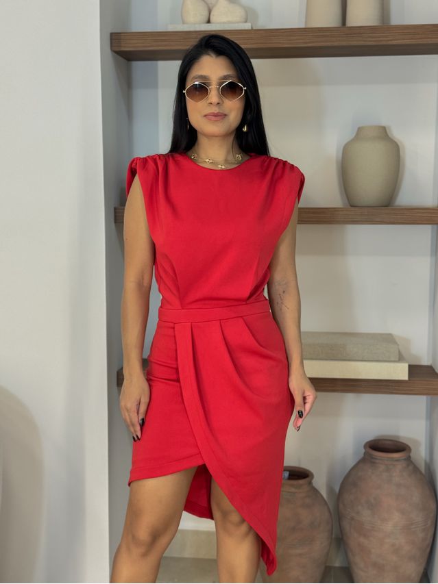 Vestido Assimétrico Agatha Vermelho