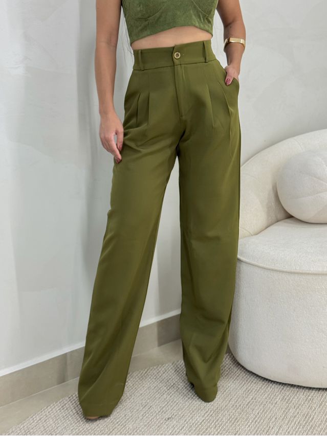 Calça Reta Alfaiataria Militar 