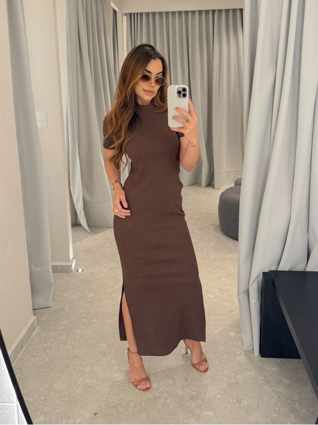 Vestido Canelado Chicago Café 