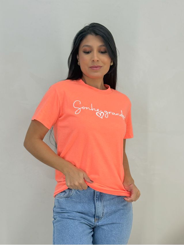 Camiseta Sonhe Grande Laranja 