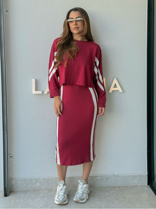 Conjunto Saia Listra Lola Cereja