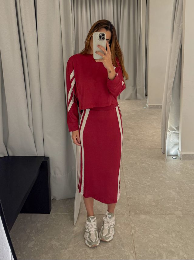 Conjunto Saia Listra Lola Cereja