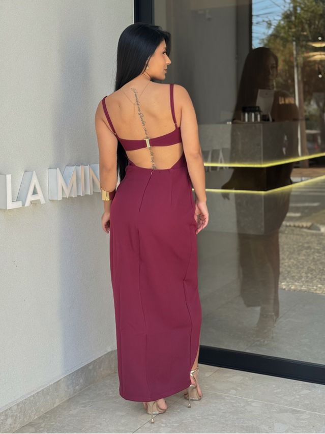 Vestido Midi Poliana Cereja 