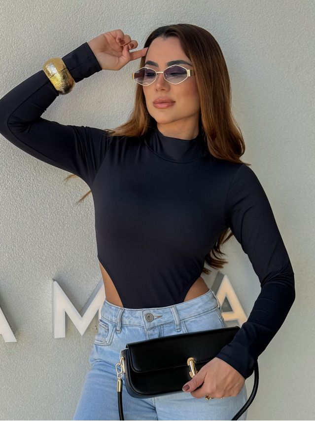 Body Manga Longa Nádia Preto