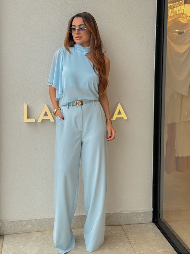 Calça Pantalona Beatriz Azul