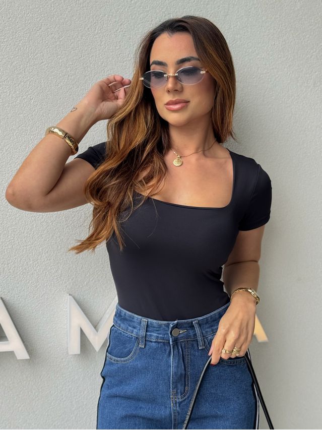 Body Manguinha Lara Preto 