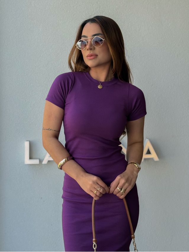 Vestido Canelado Chicago Uva