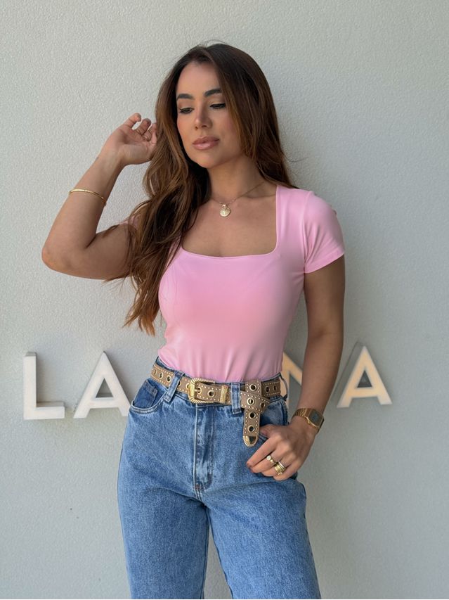 Body Manguinha Lara Rosa