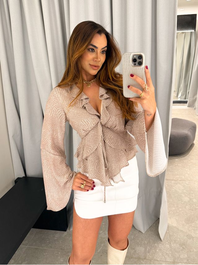 Blusa Estampada Adriele Areia