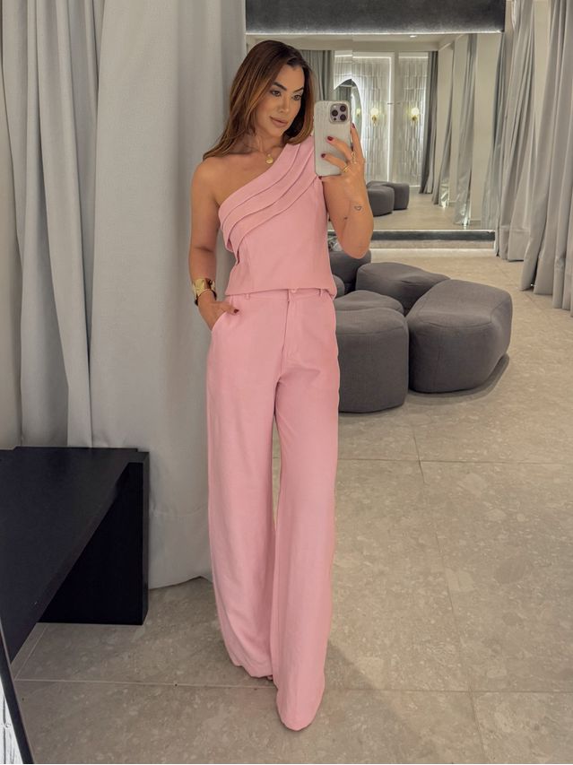 Conjunto Ombro Só Talia Rosa