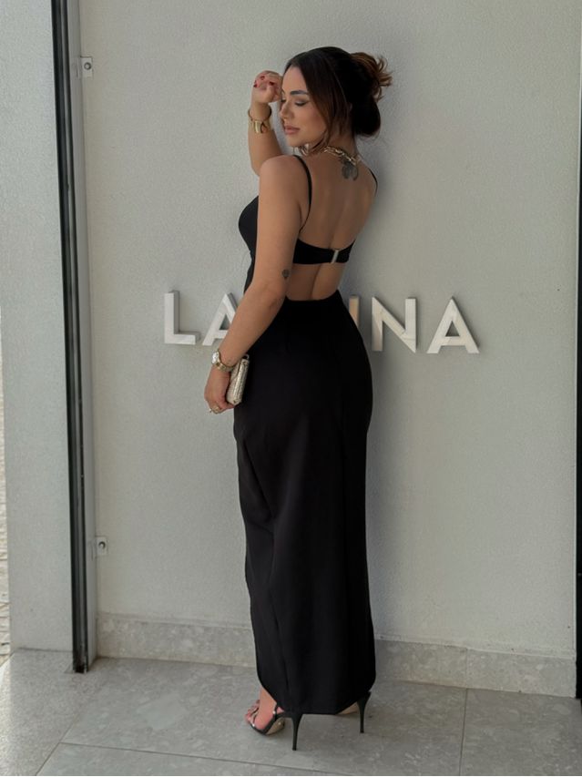 Vestido Midi Poliana Preto