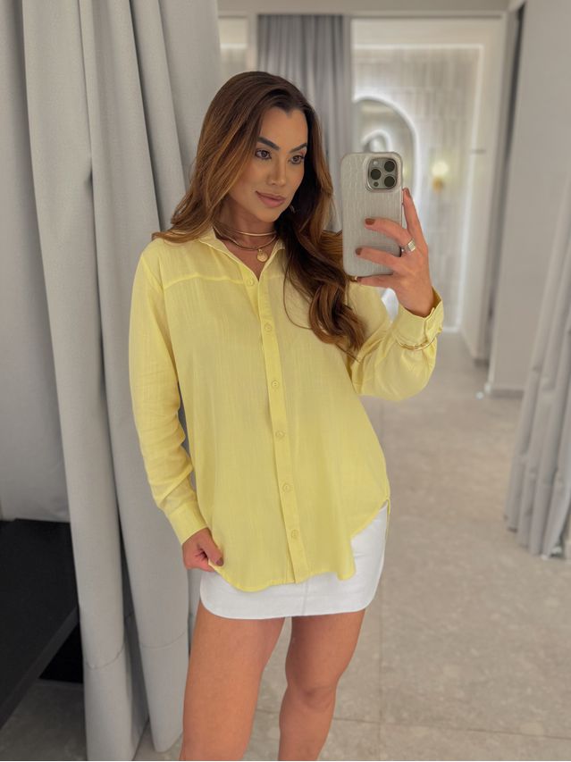 Camisa Viscolinho Talita Manteiga