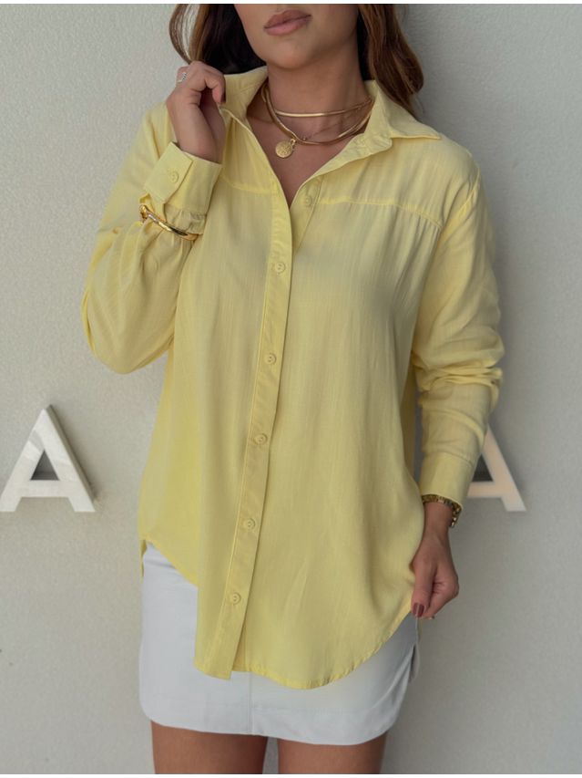 Camisa Viscolinho Talita Manteiga