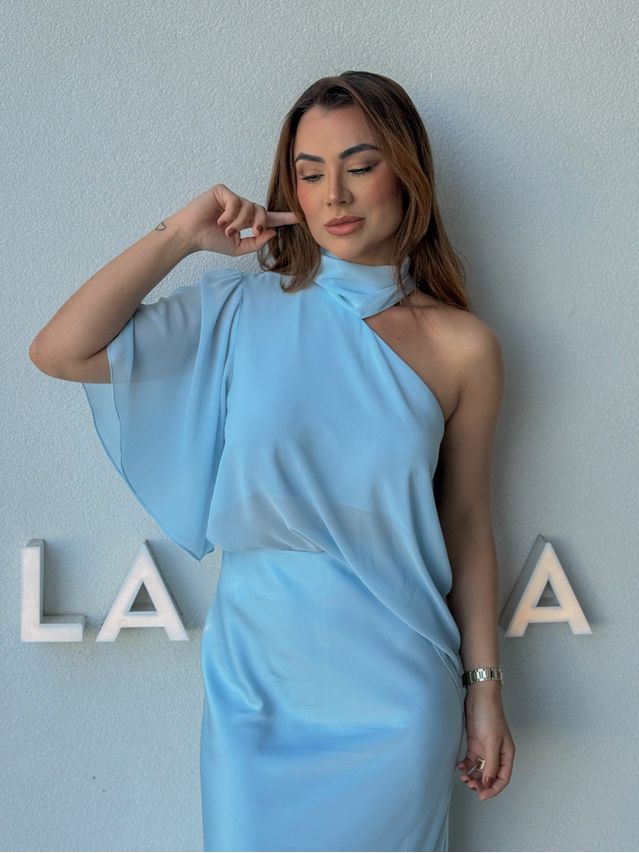 Blusa Assimétrica Georgina Azul 