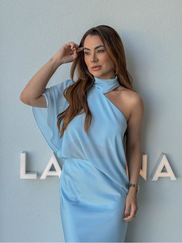 Blusa Assimétrica Georgina Azul 