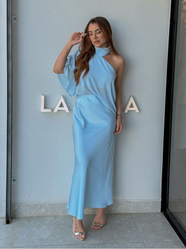 Blusa Assimétrica Georgina Azul 