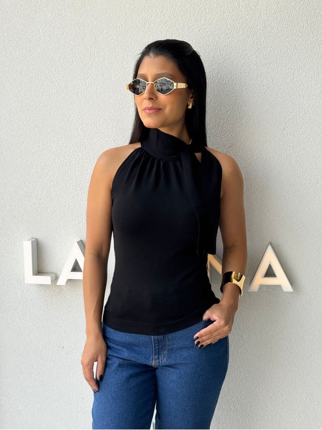 Blusa Amarração Luciana Preta