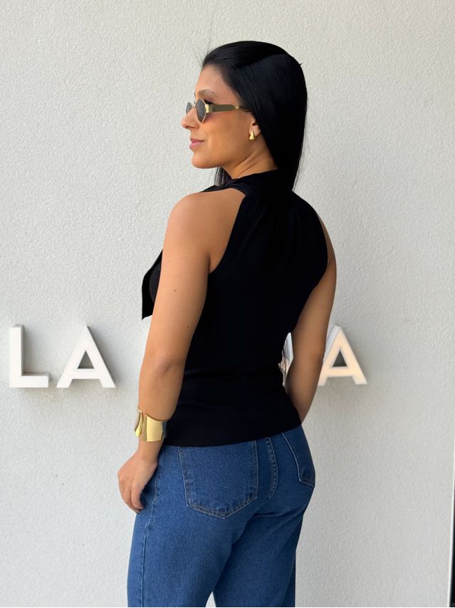 Blusa Amarração Luciana Preta